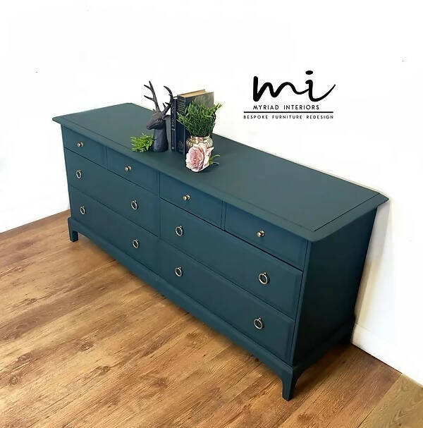 Vintage Stag Minstrel Extended Captains Chest of Drawers, large, dresser, sideboard