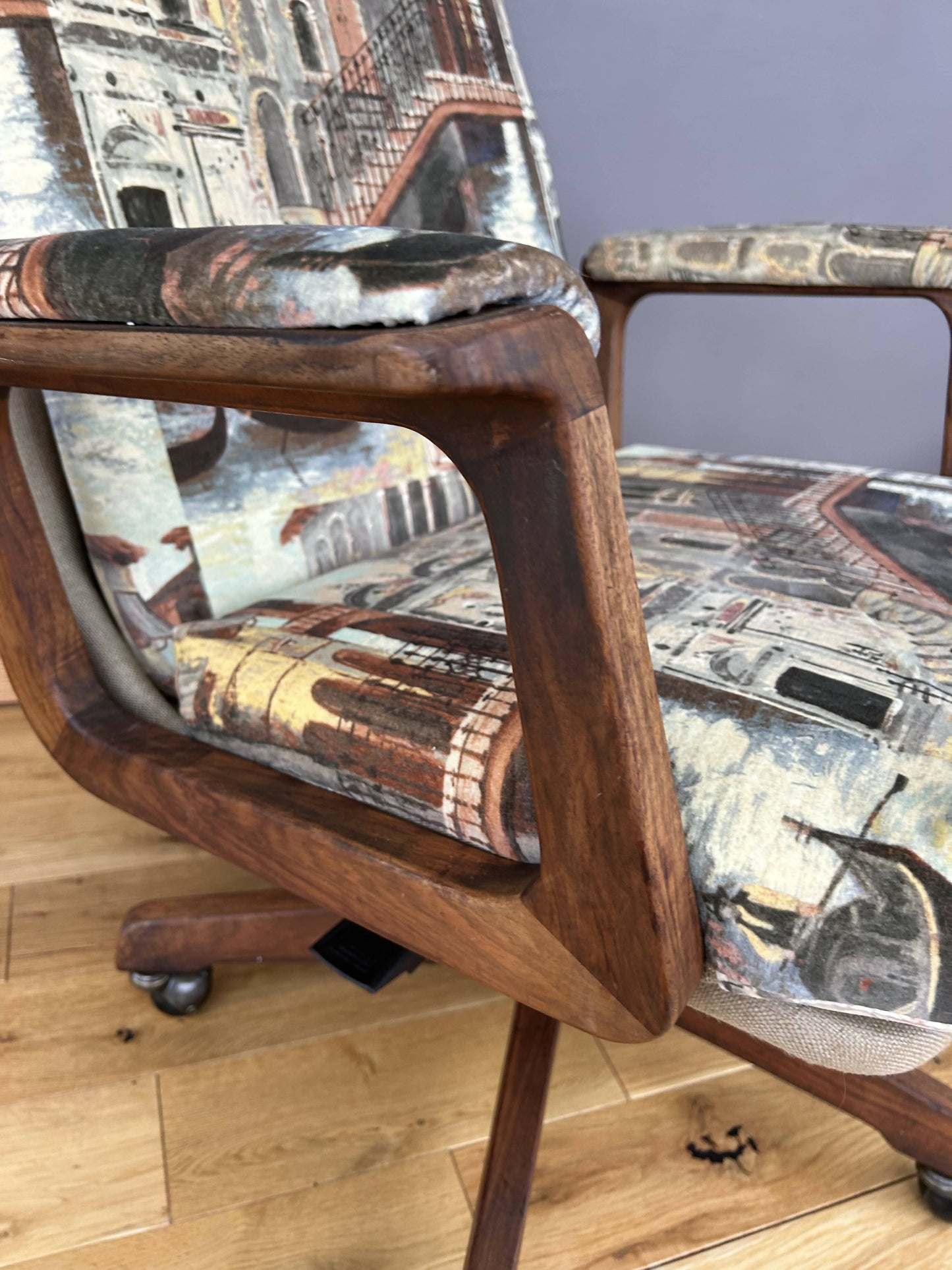 Mid Century German 1960s Christof Stoll for Sedus reclining swivel chair- new upholstery