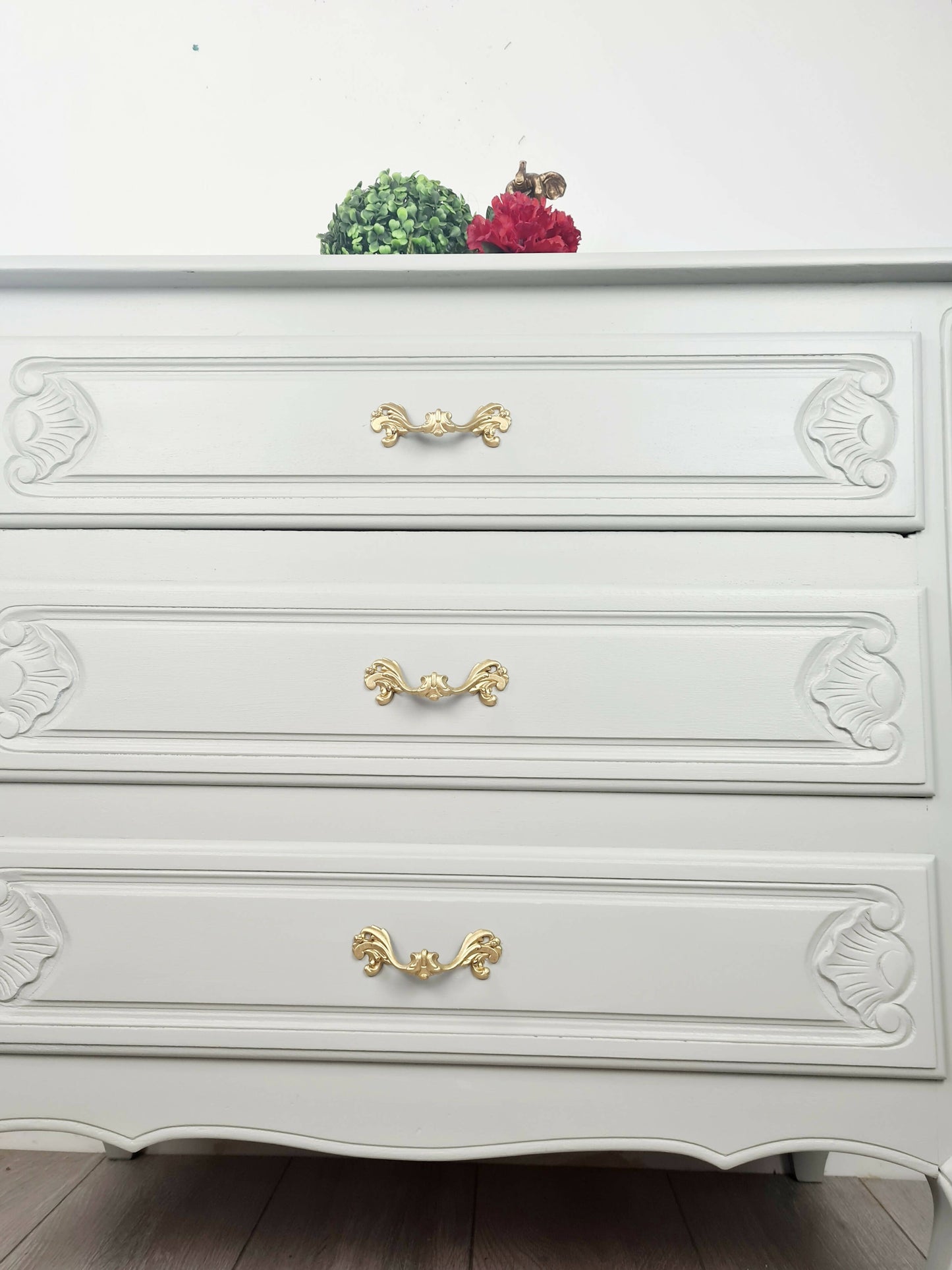 Grey French Vintage 3 Drawer Chest of Drawers