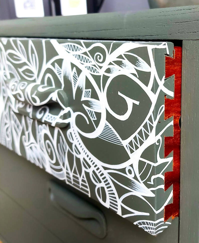 G Plan Vintage drawers, retro chest of drawers, upcycled furniture, handpainted