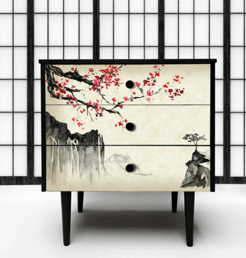Chest of Drawers with Elegant Oriental Design