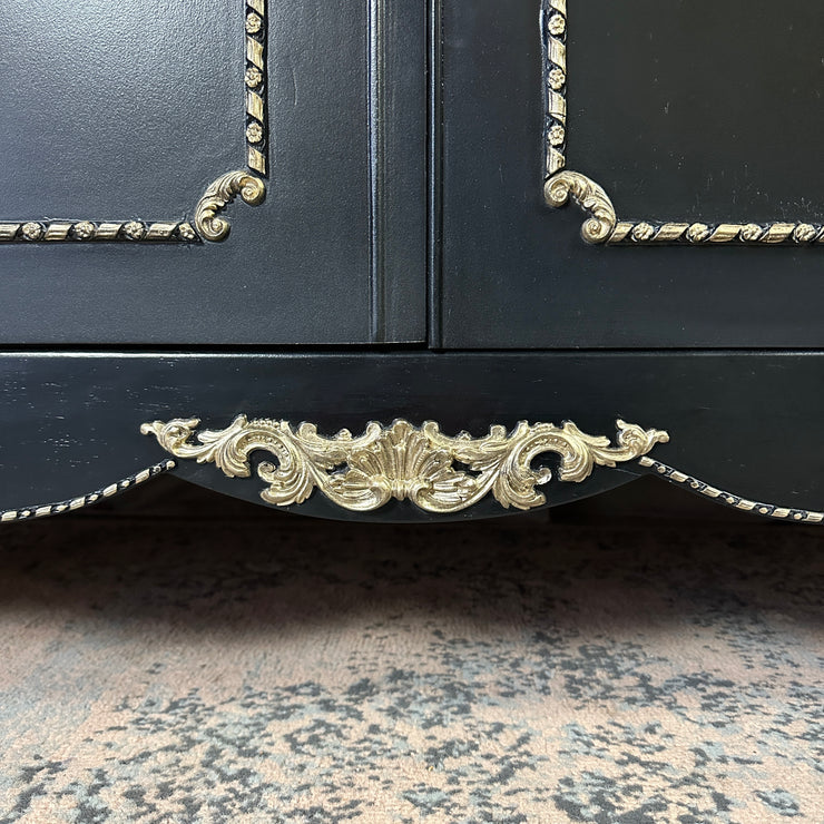 Painted Double Wardrobe Olympus Furniture French Style Wardrobe Black & Gold