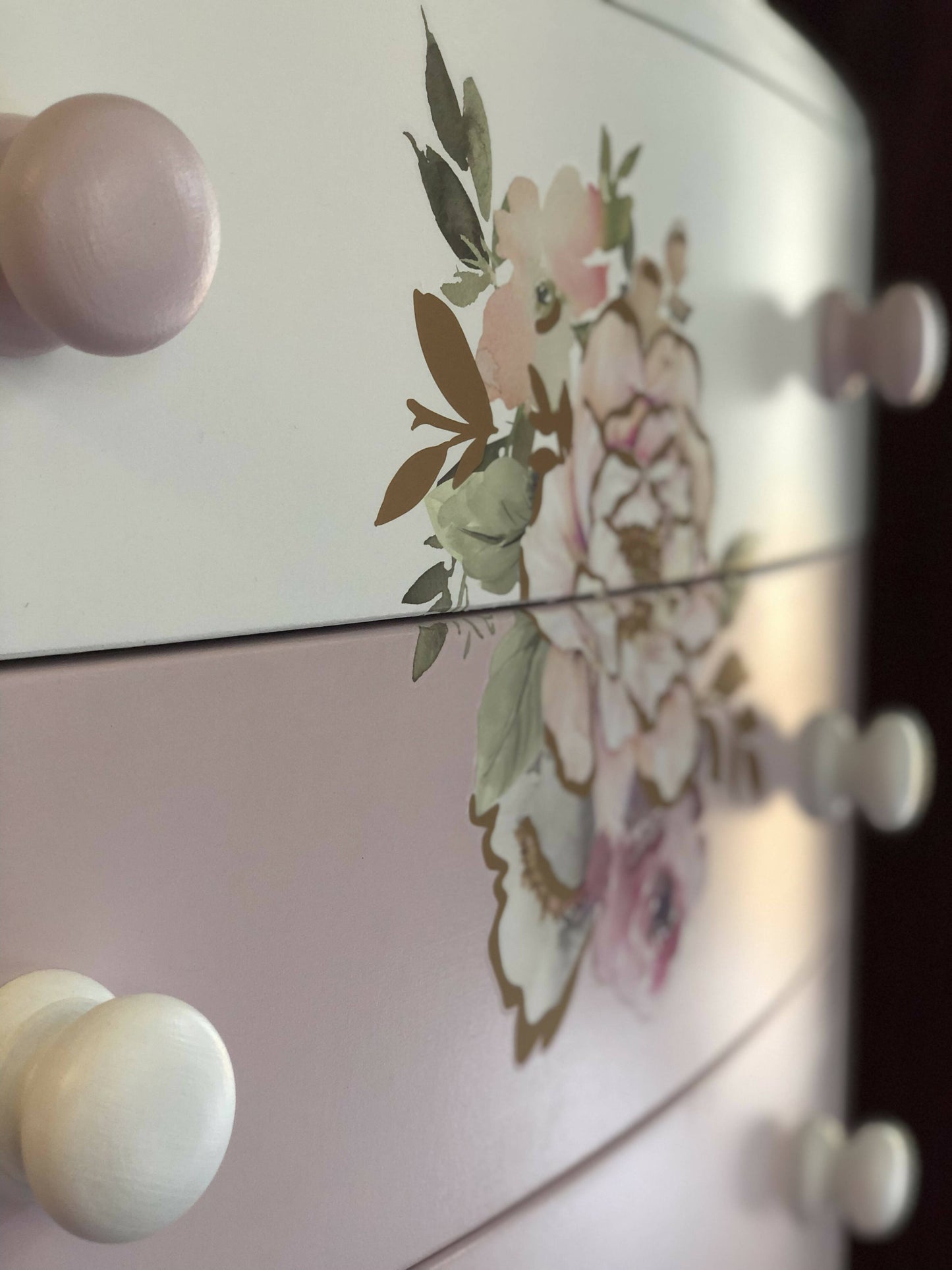 MADE TO ORDER: Baby Pink and White girl's bedroom chest of drawers