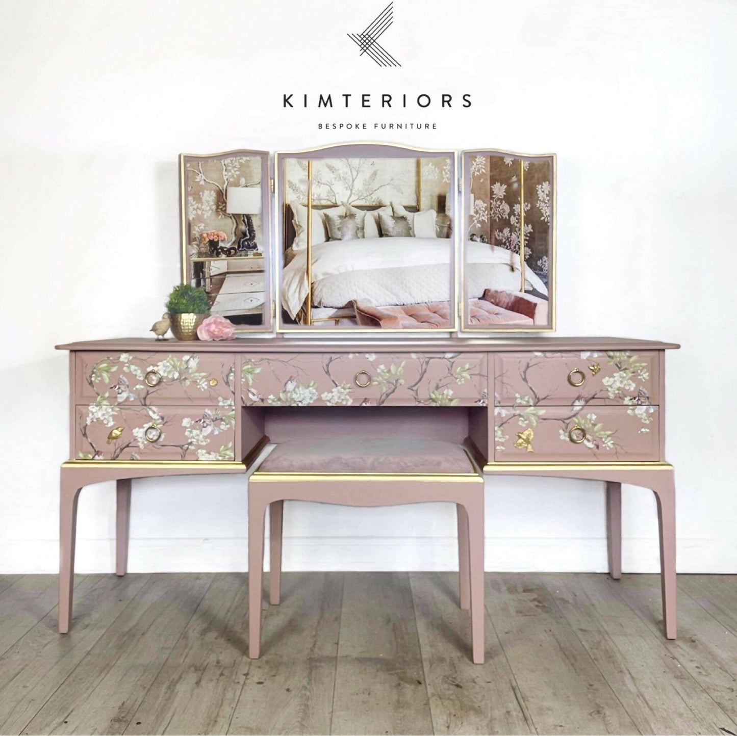 French Style Stag Pink Desk/Dressing Table