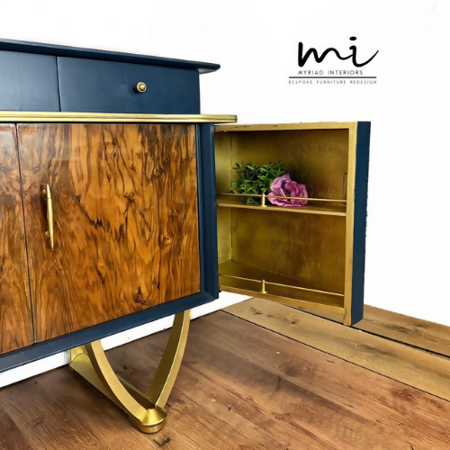 Refurbished vintage Beautility sideboard, drink cabinet, cocktail credenza, upcycled mid century buffet, dresser - SOLD commissions available