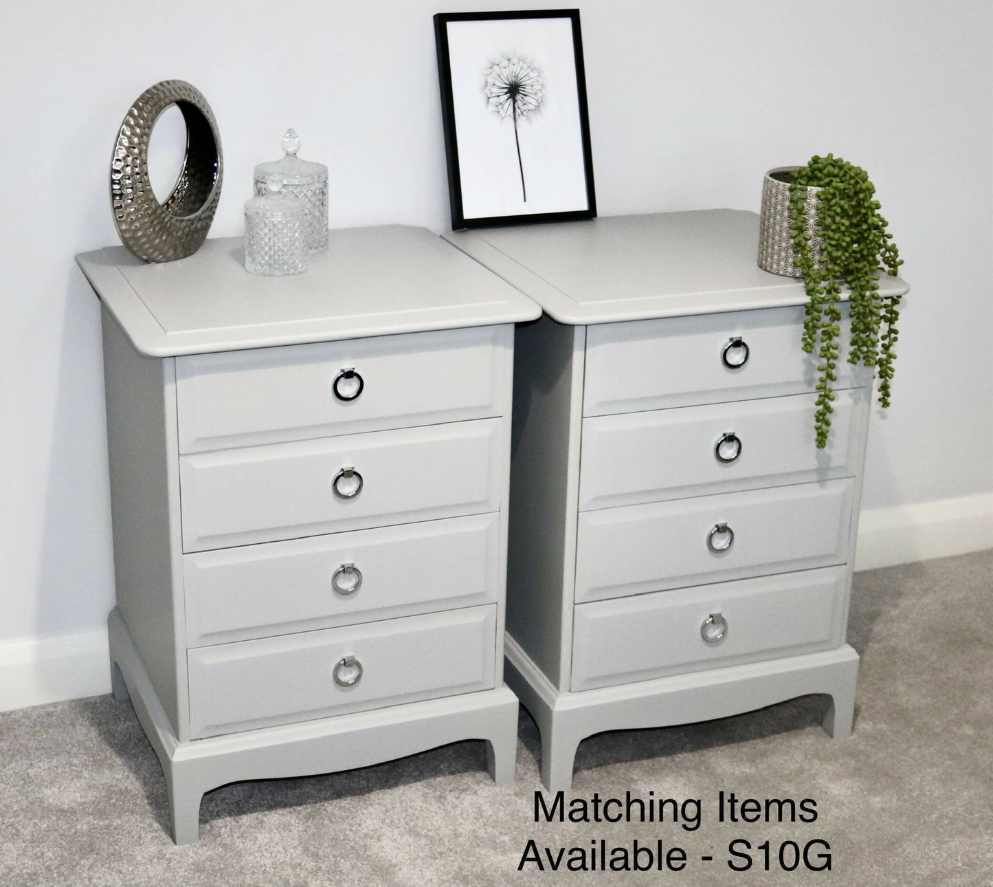 Pair of Stag Minstrel 4 Drawer Bedside Tables Bedside Cabinets