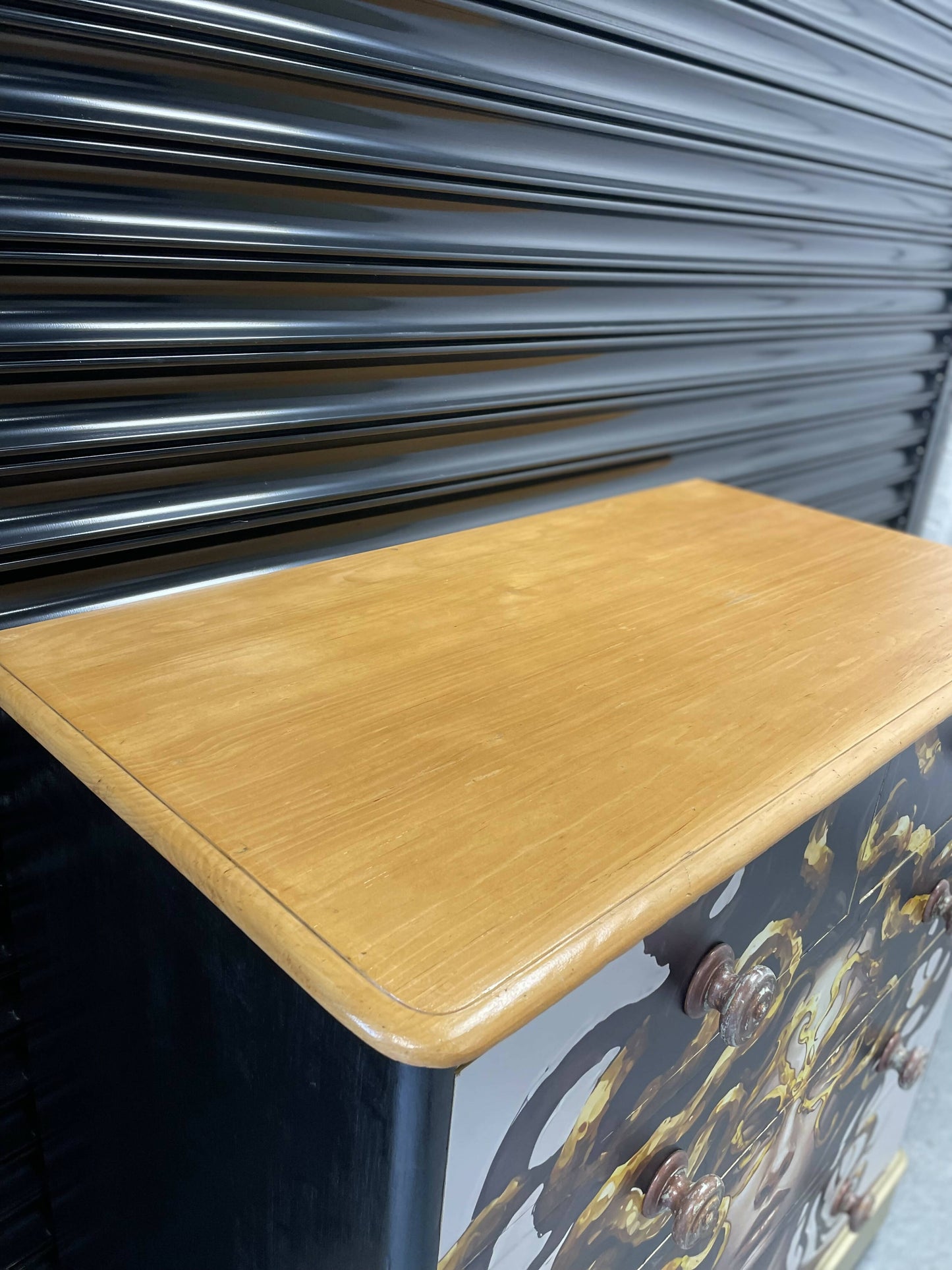 Magnificent Golden Medusa Mid-Century chest of four drawers