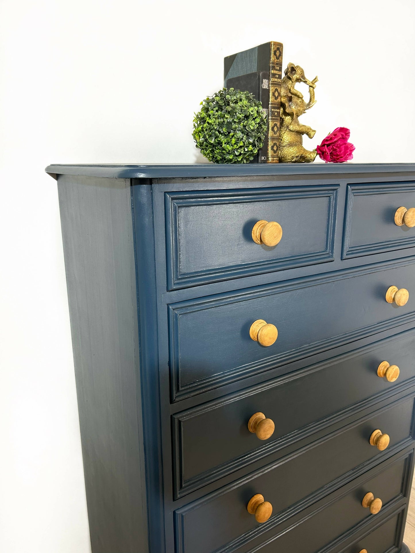 Blue Rustic Pine Chest of Drawers
