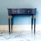 Sold - Navy Blue Console Hallway Table with Gold Accents