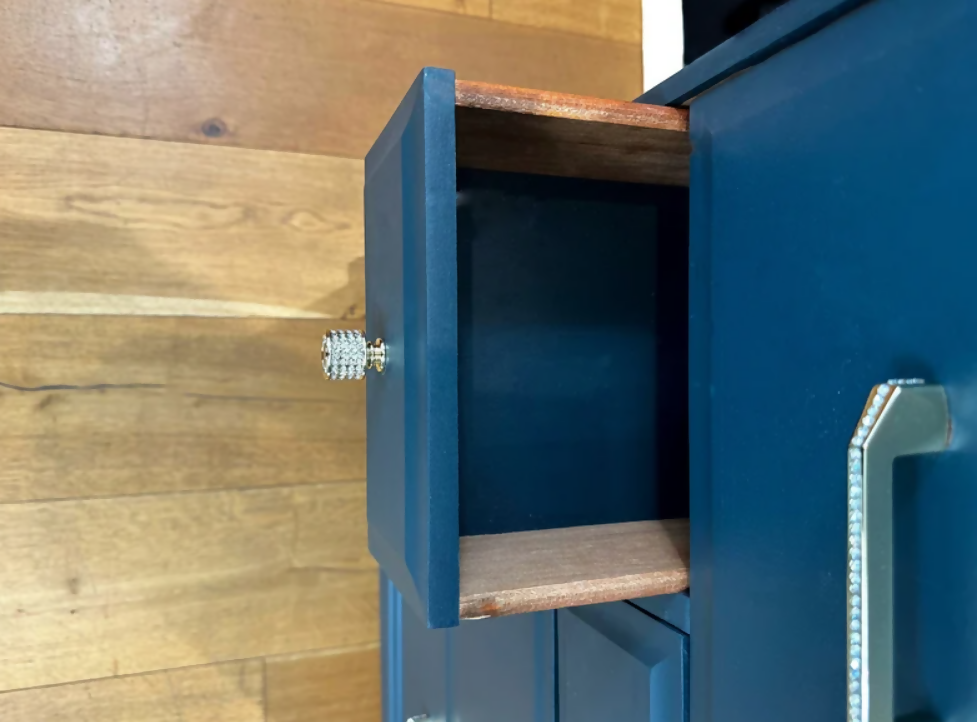 Navy Blue Stag Vintage Tallboy Chest of Drawers