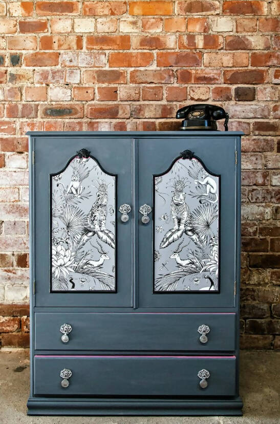 SOLD Stunning Blue Vintage Cabinet