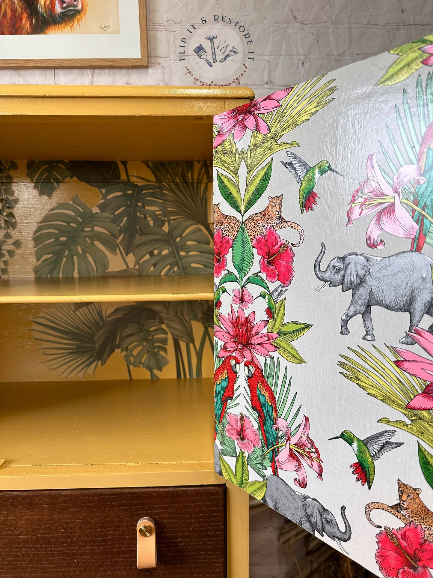 Hand-painted cabinet, Tallboy, Linen Cupboard, Linen Press, Upcycled Cupboard, Bedroom Storage, Kitchen Storage - MADE TO ORDER