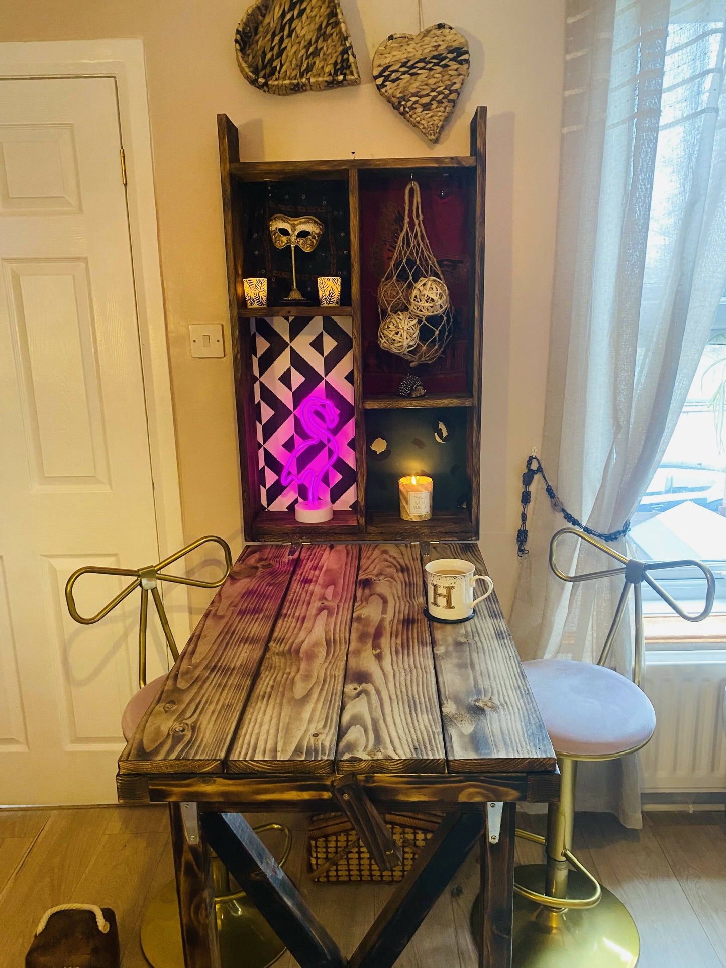 Fold down Table/Bar. For both inside and outside.
