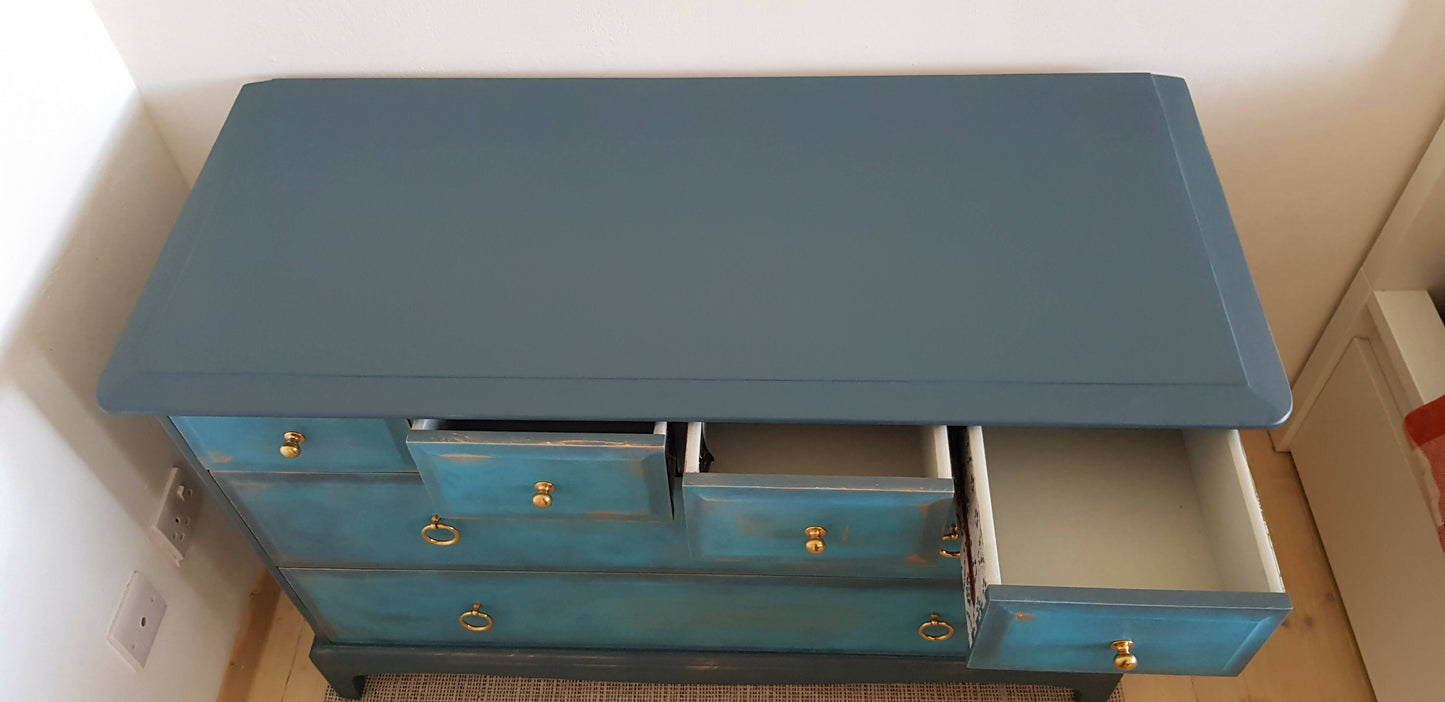 Large Vintage Stag Chest of Drawers