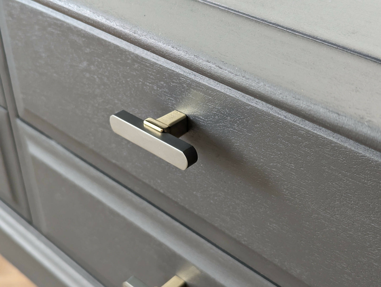 Stag minstrel black grey sideboard, spray painted retro console table, wood 6 drawers chest of drawers, dressing table