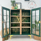 SOLD! Do not Order! Light Oak Cocktail Cabinet with stunning green & gold interior