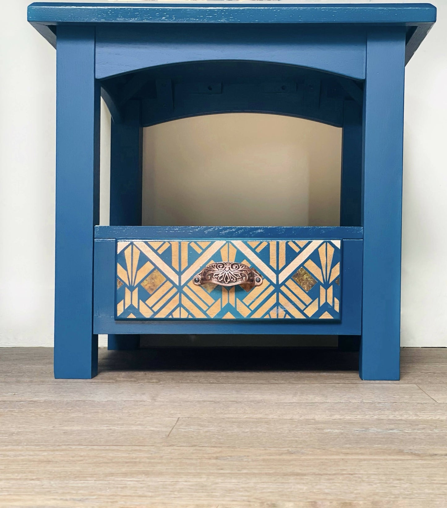 Solid wood square coffee table with drawer and under shelf storage