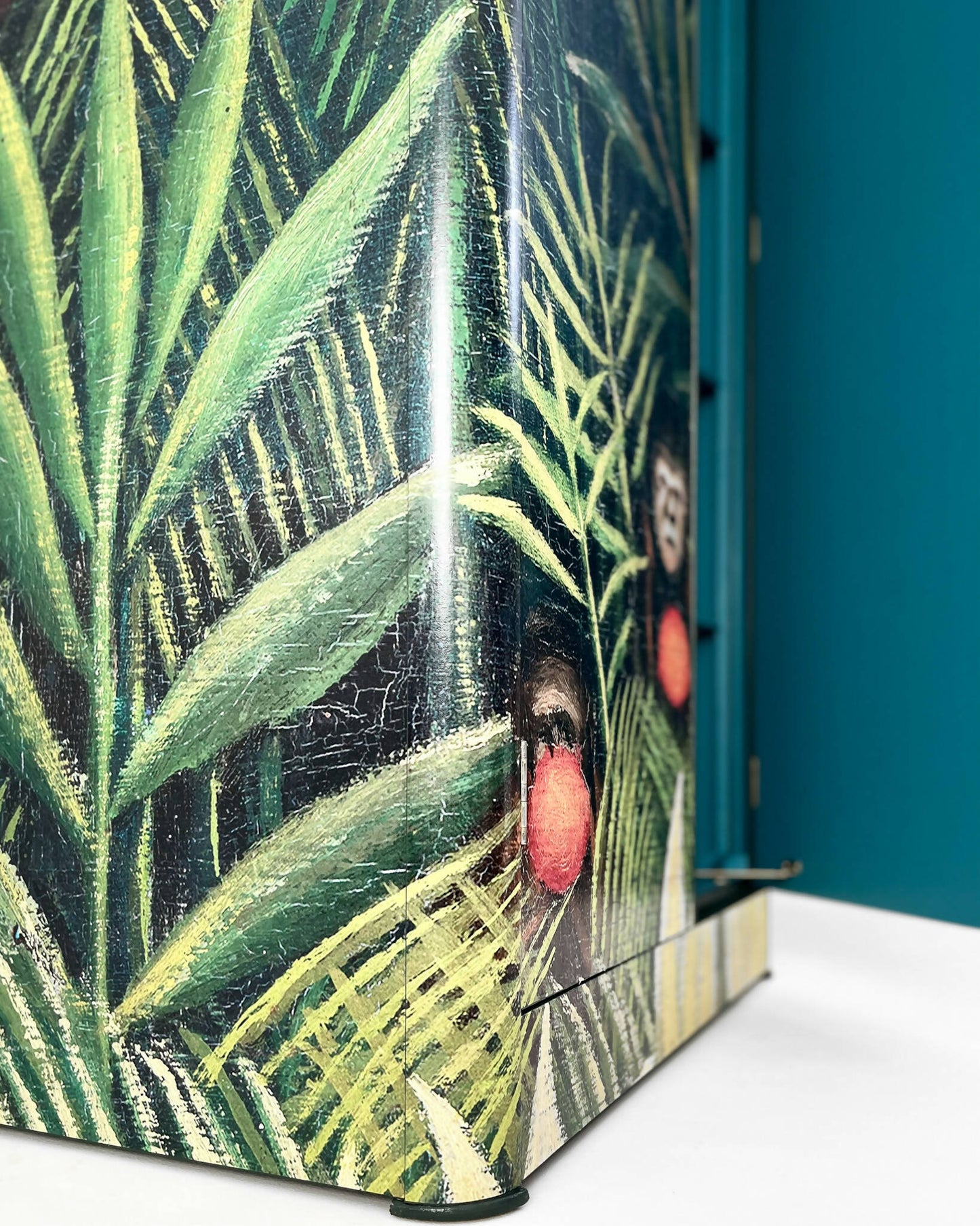 Upcycled Art Deco Wardrobe For Bedroom Jungle Design Children's Bedroom Furniture Two Door Wardrobe Animal Print Gentleman's Single Wardrobe