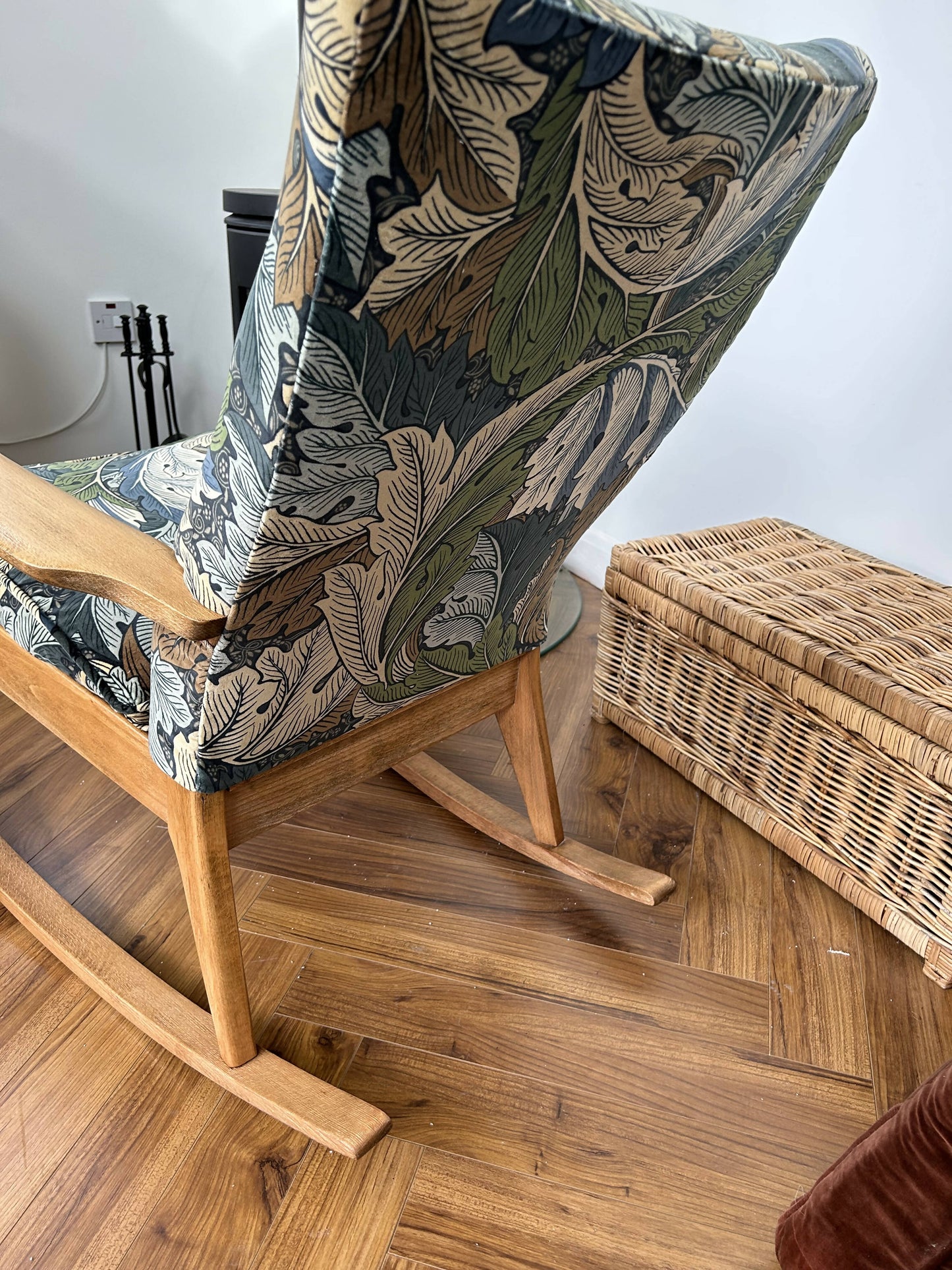 1970s Vintage Unique PK Rocking Chair William Morris velvet