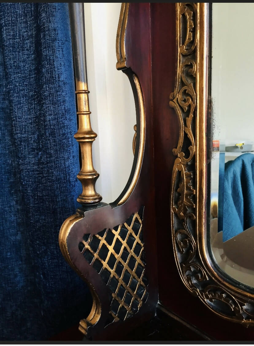 Edwardian Dresser, sideboard, display cabinet, cocktail cabinet. Renovated, gilded. Antique sideboard, Show stopping buffet.