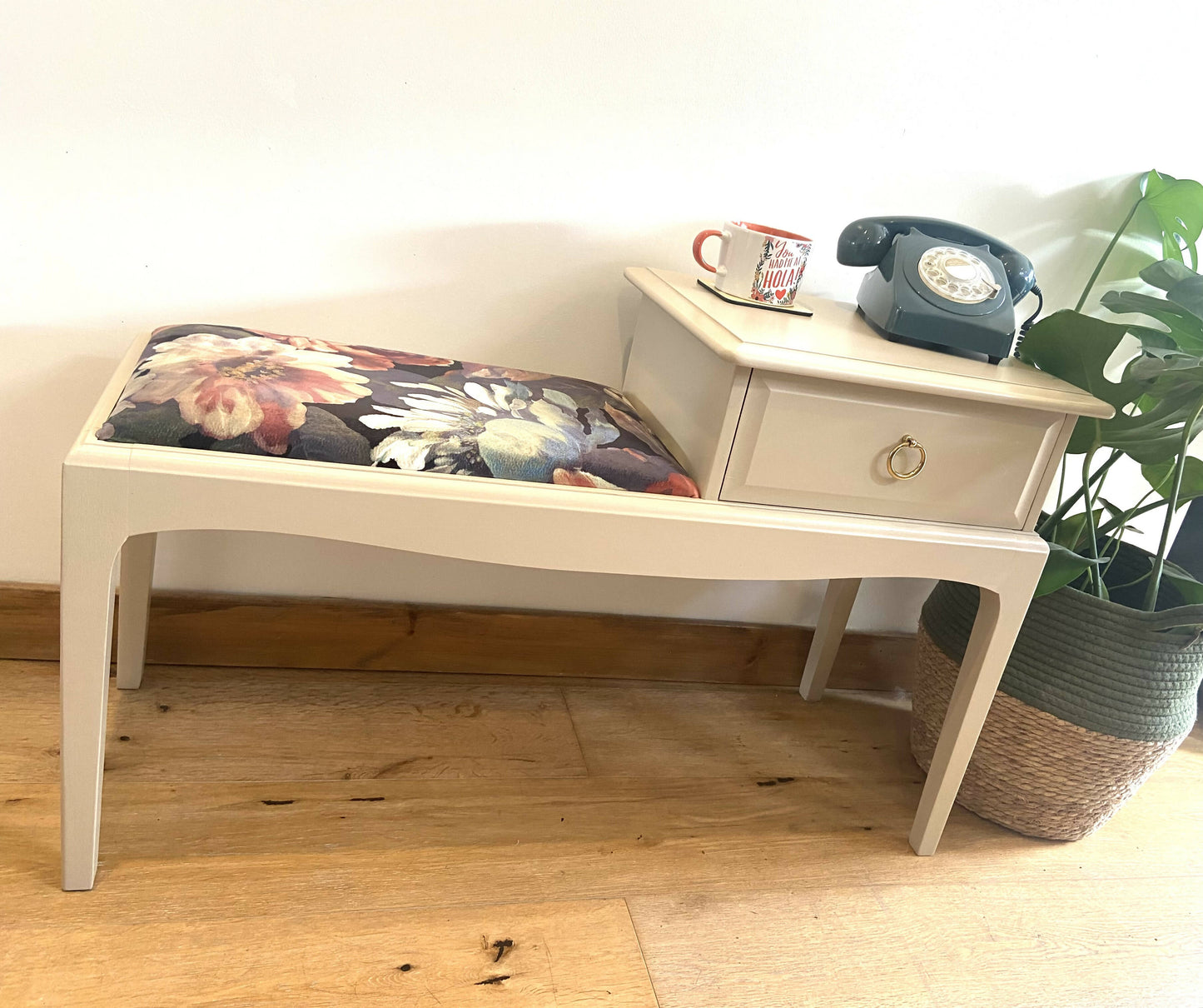 NOW SOLD Stag retro telephone table/hallway bench