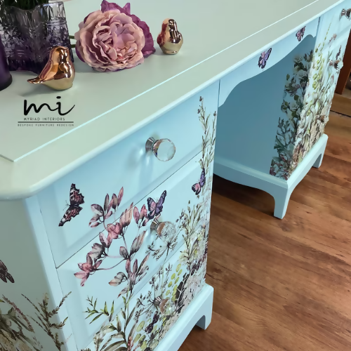 Pretty Stag Dressing Table/Desk, Floral, Flowers, Vintage, Drawers, Girls, Retro, Mid Century