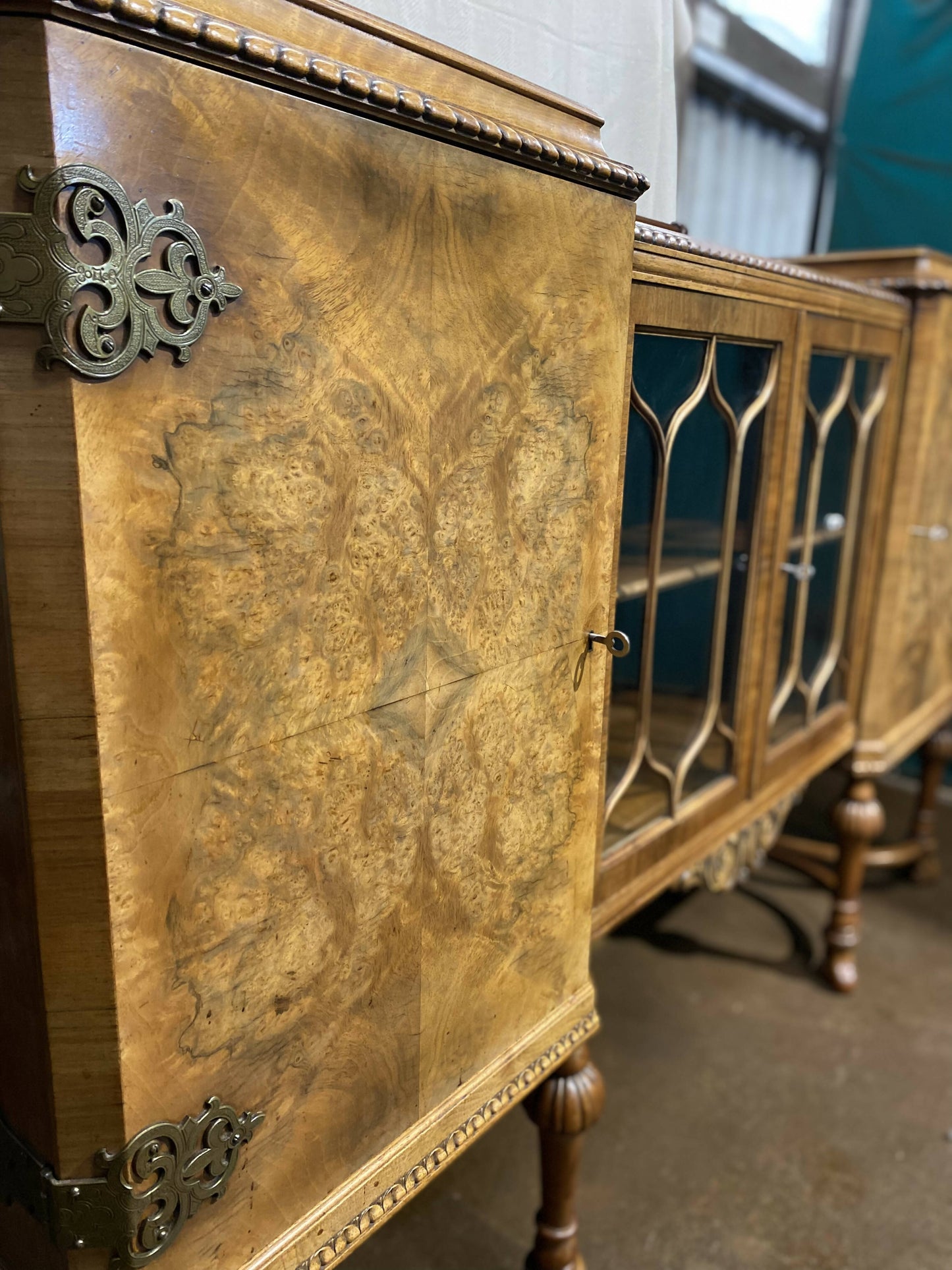 Edwardian Burl Walnut sideboard