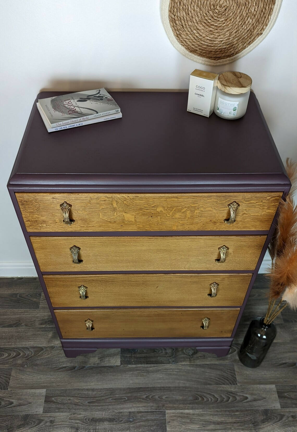 Hand painted vintage drawers.