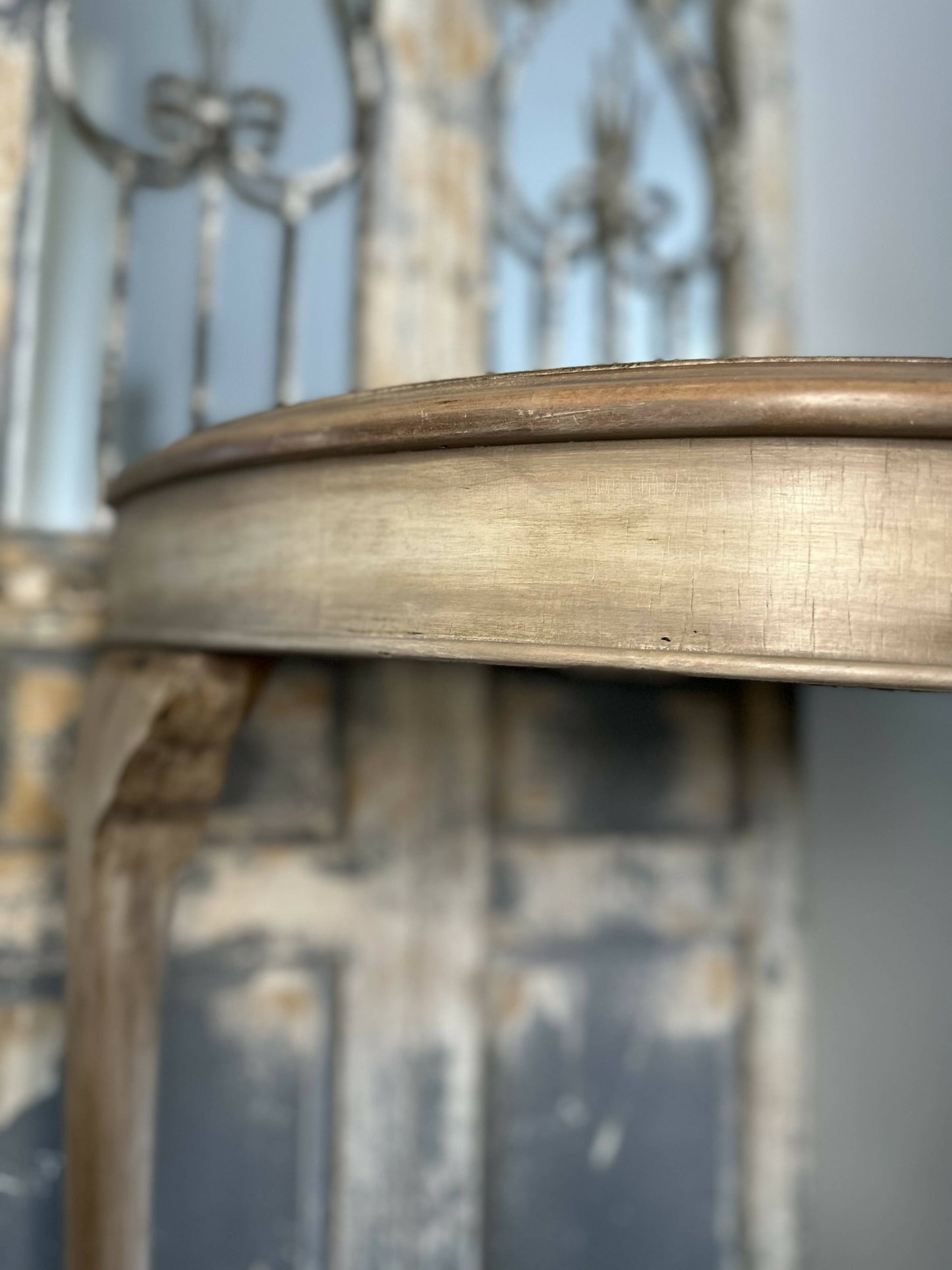 Rustic Raw Wood Demi Lune Table, half moon table, side table