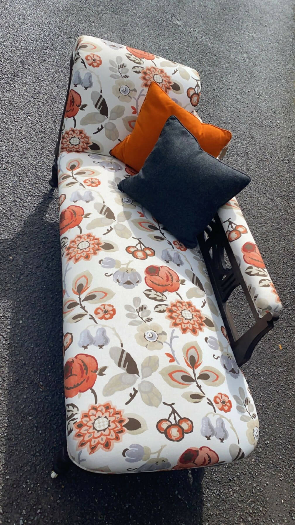 Reupholstered Art Noveau chaise lounge