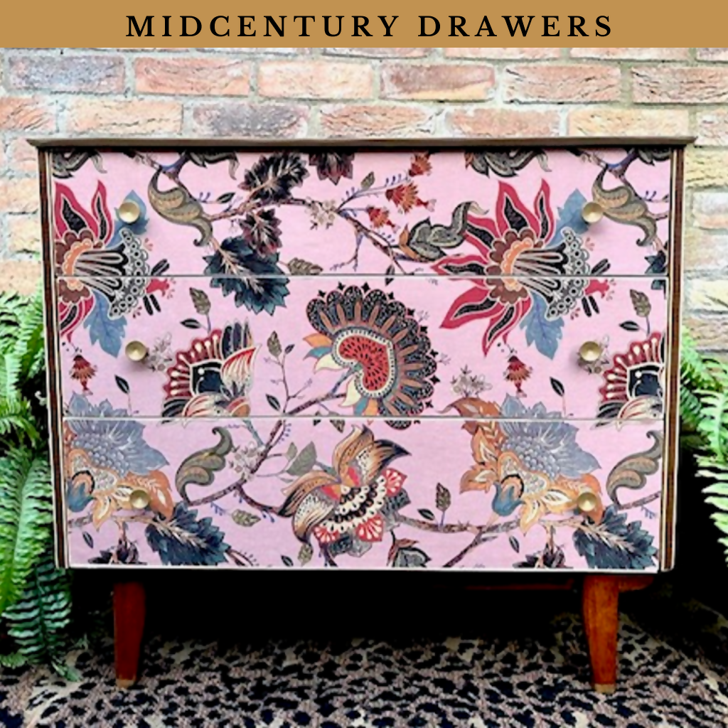 Upcycled, Floral, Vintage, Chest Of Drawers. Upcycled Furniture , Bedroom Storage , Vintage Furniture. TV Unit.