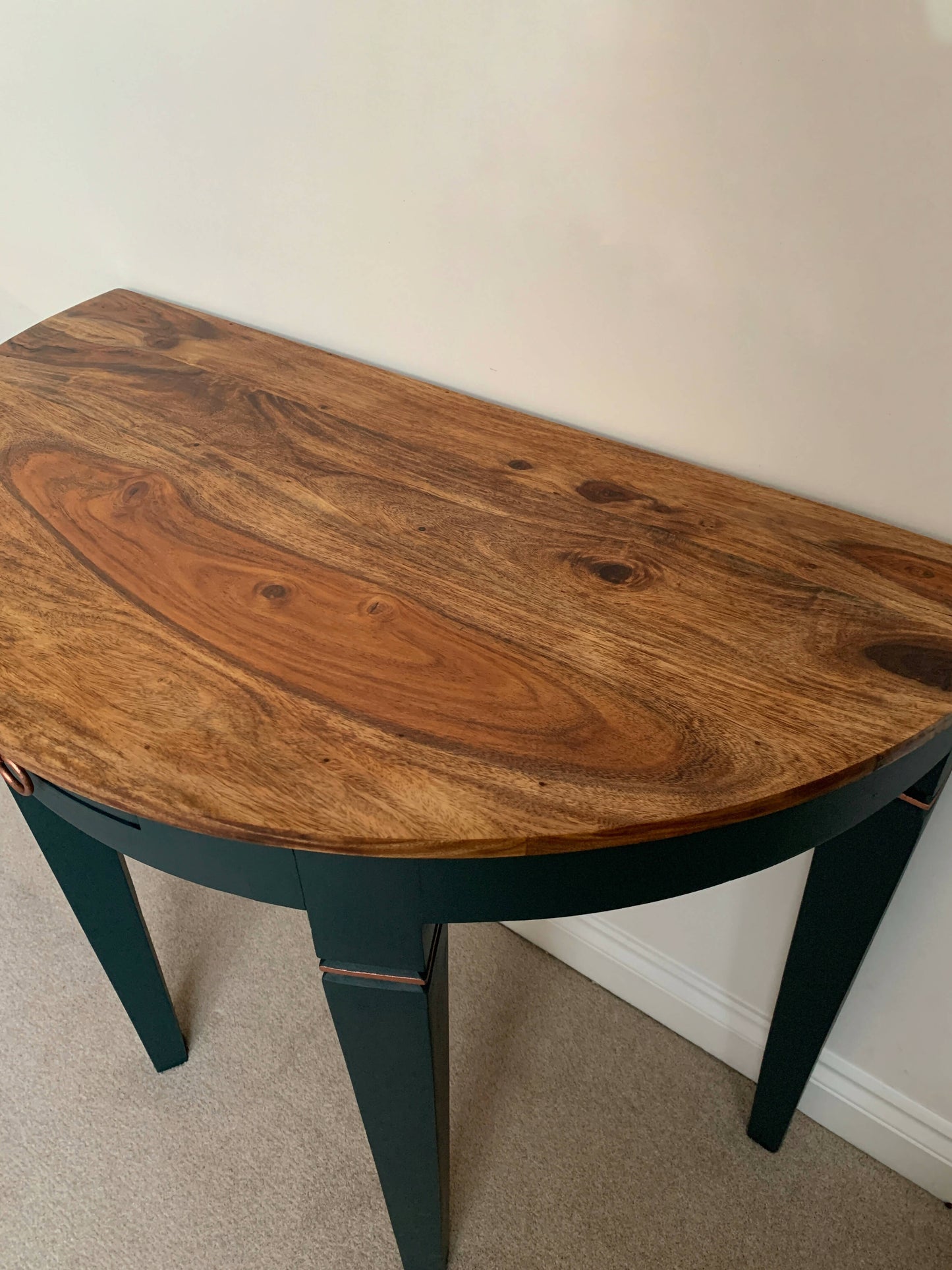 Green Demi Lune Console Table