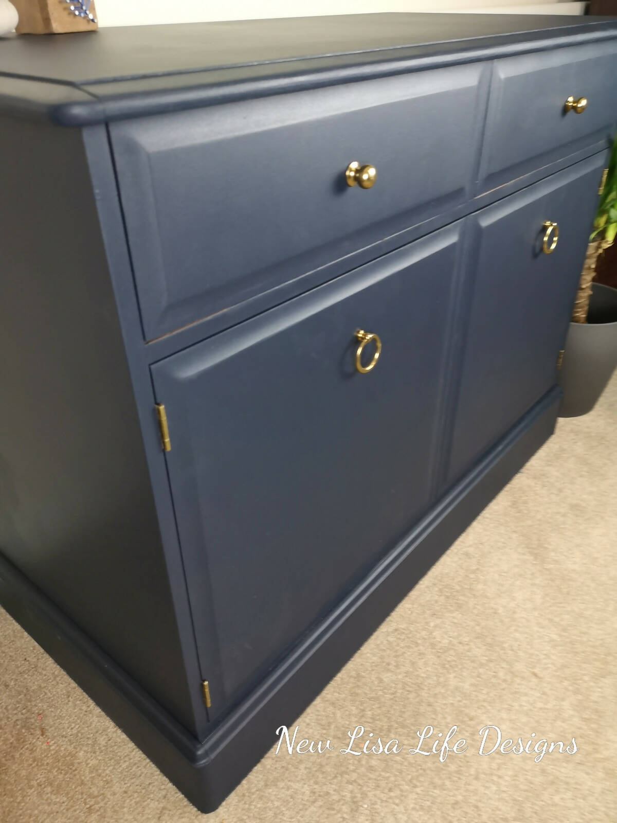 Stag Minstrel Drinks Cabinet / Sideboard - Midnight Blue