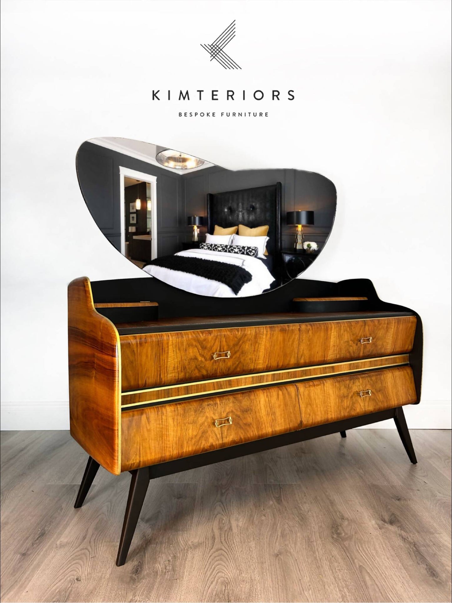 Black and Gold Dressing Table