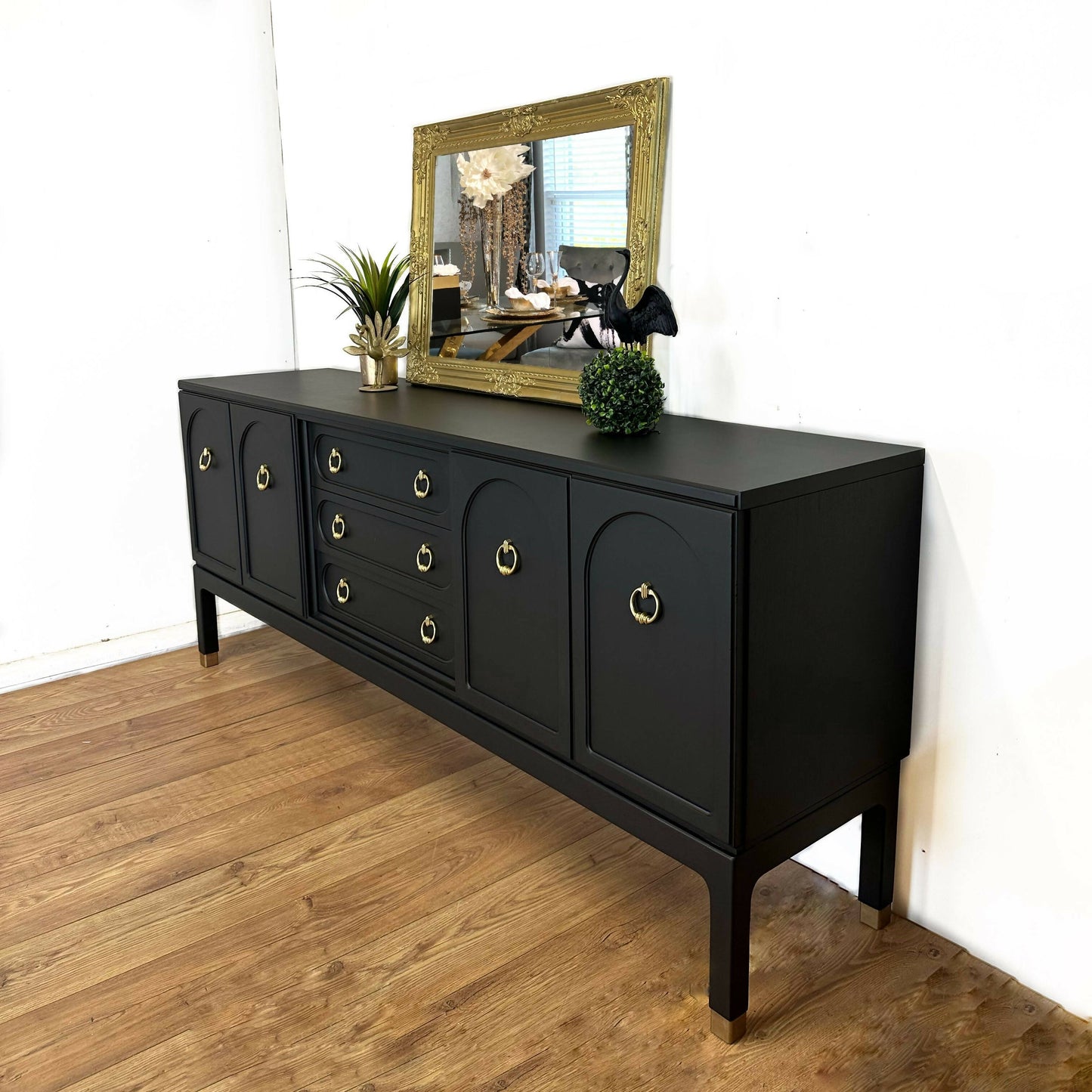 Commissions available - Large Rare G Plan Arcadia sideboard in black, dresser, console, cupboard, cabinet, TV media unit