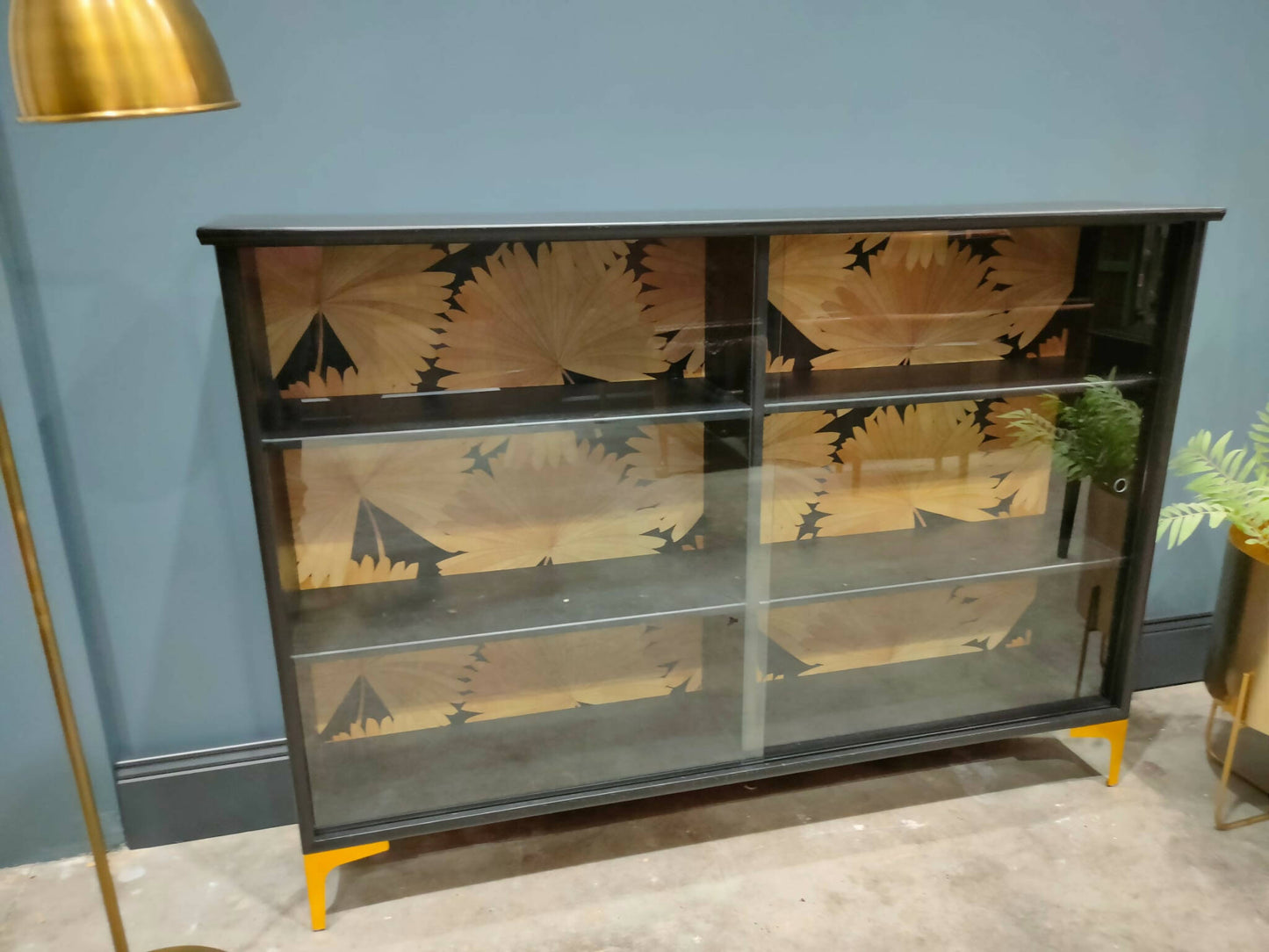 Mid Century Glass Fronted Bookcase/Cabinet