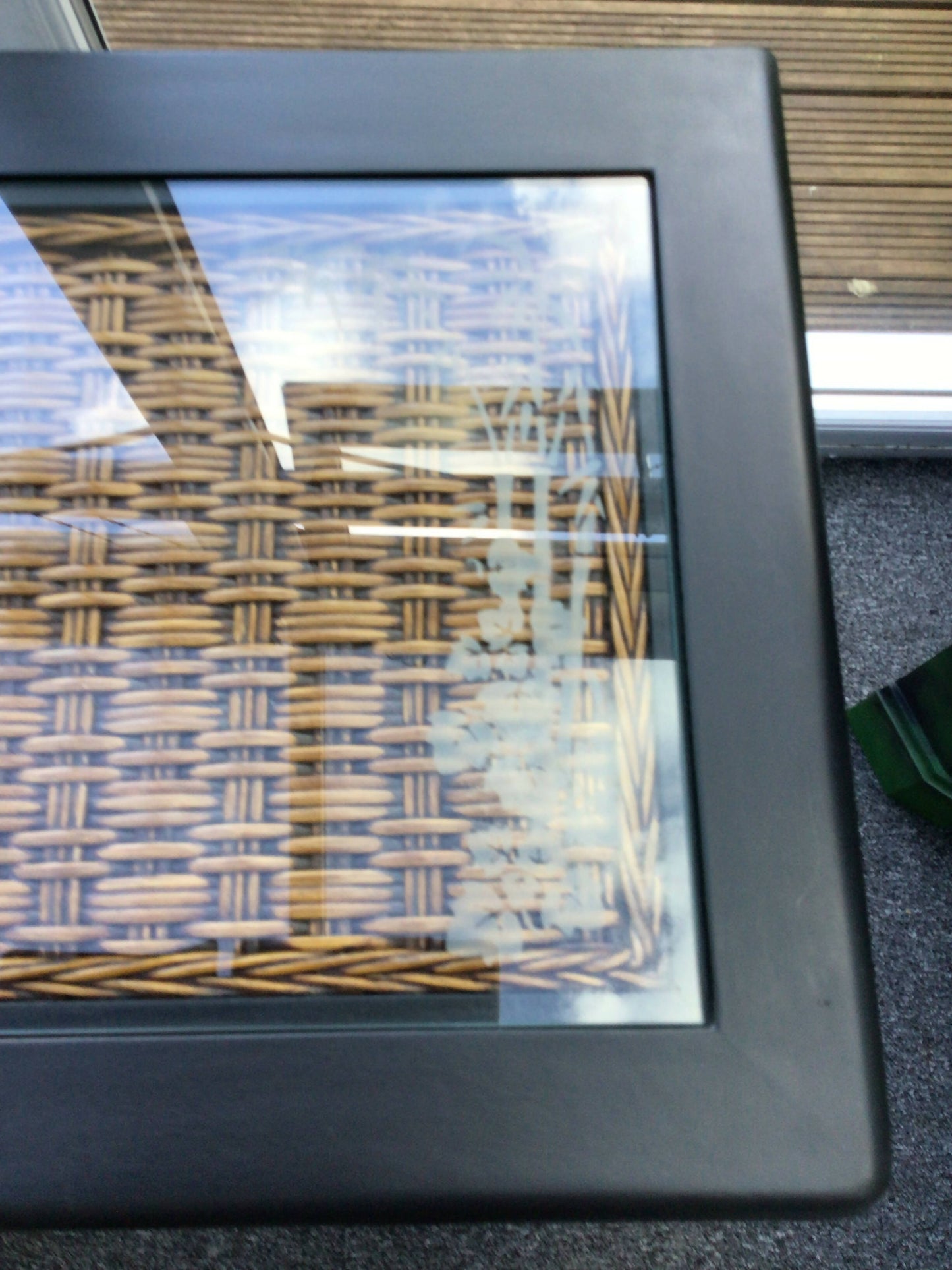 Solid vintage wicker sideboard.