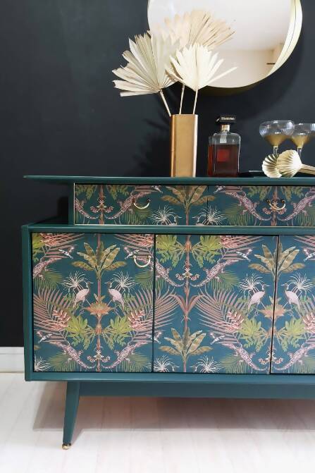 G-Plan Librenza Sideboard, Vintage Retro Drinks Cabinet, Retro Sideboard On Legs, Green Drinks Cabinet, Crocodile Print