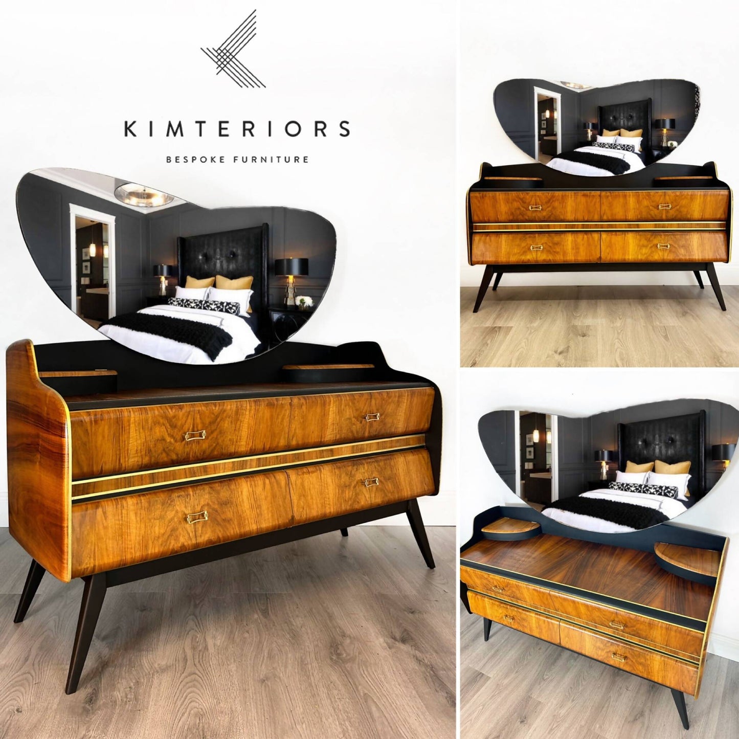 Black and Gold Dressing Table