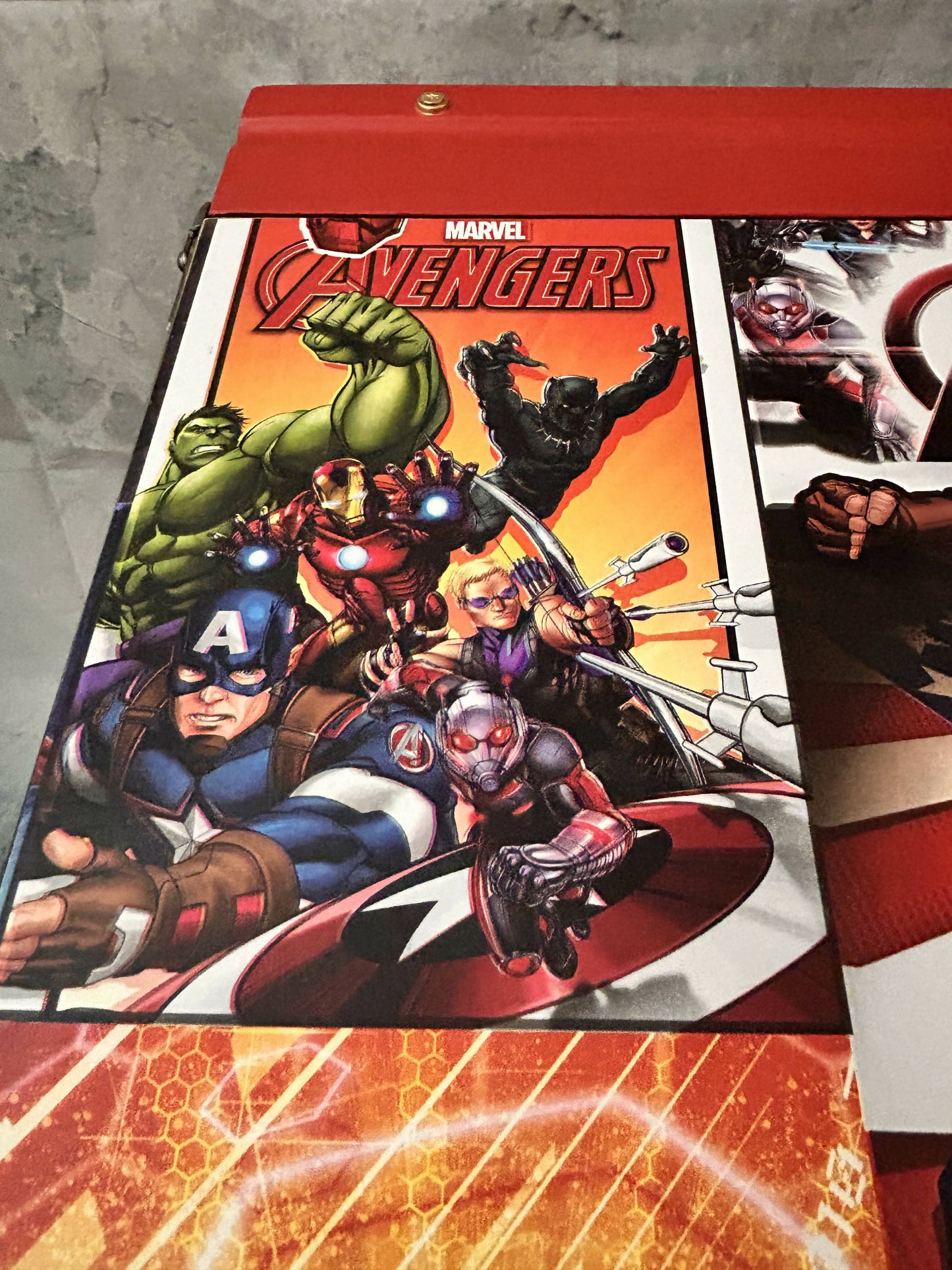 Old style School Desk up cycled with Funky Marvel Design