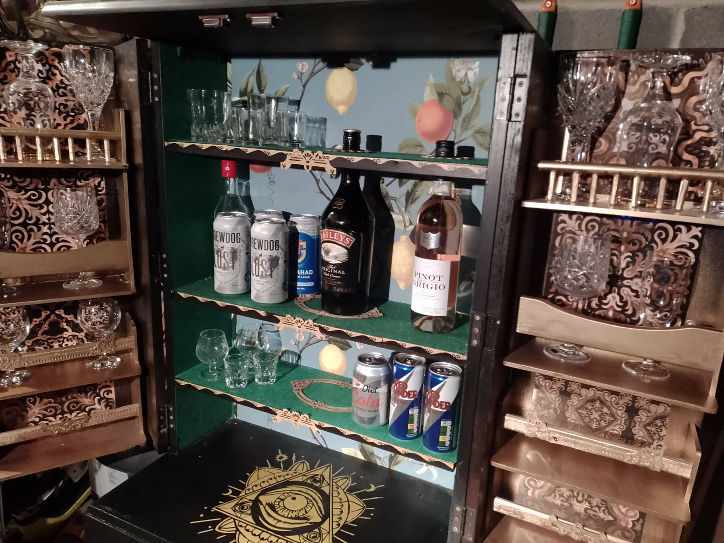 Upcycled 1970s bookcase into a drinks cabinet