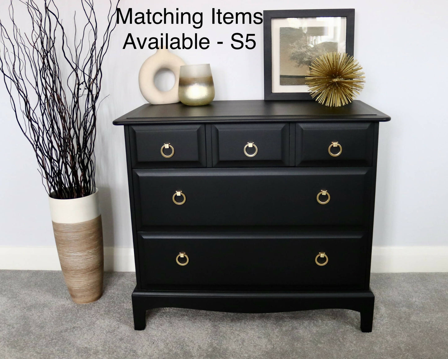 Pair of Stag Minstrel 4 Drawer Bedside Tables Bedside Cabinets