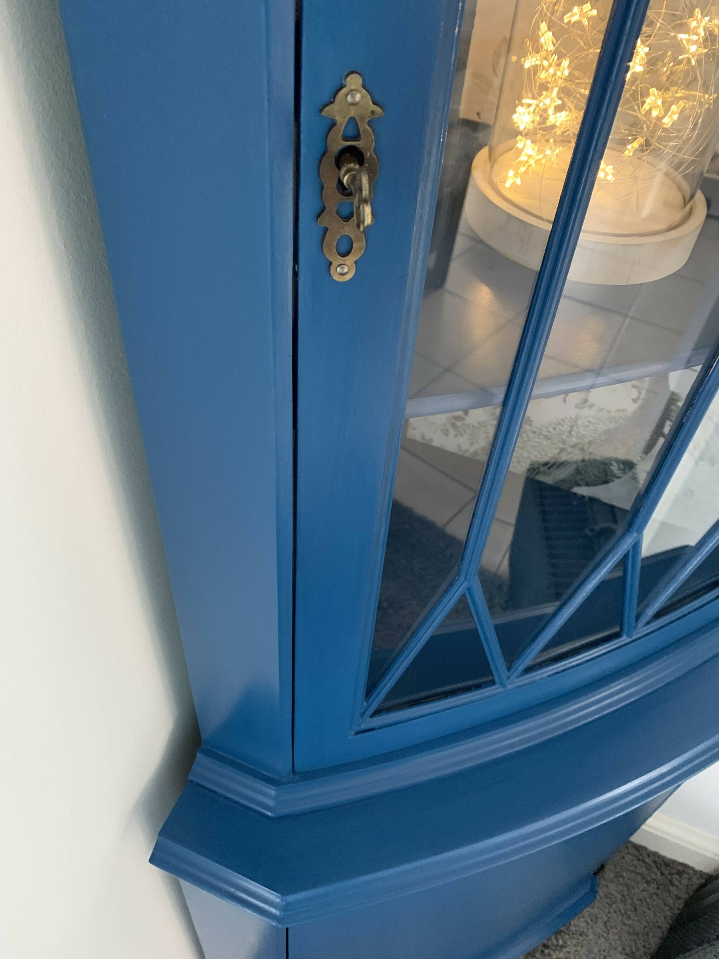 **NOW SOLD**Painted Cobalt Drink/Display Corner Unit