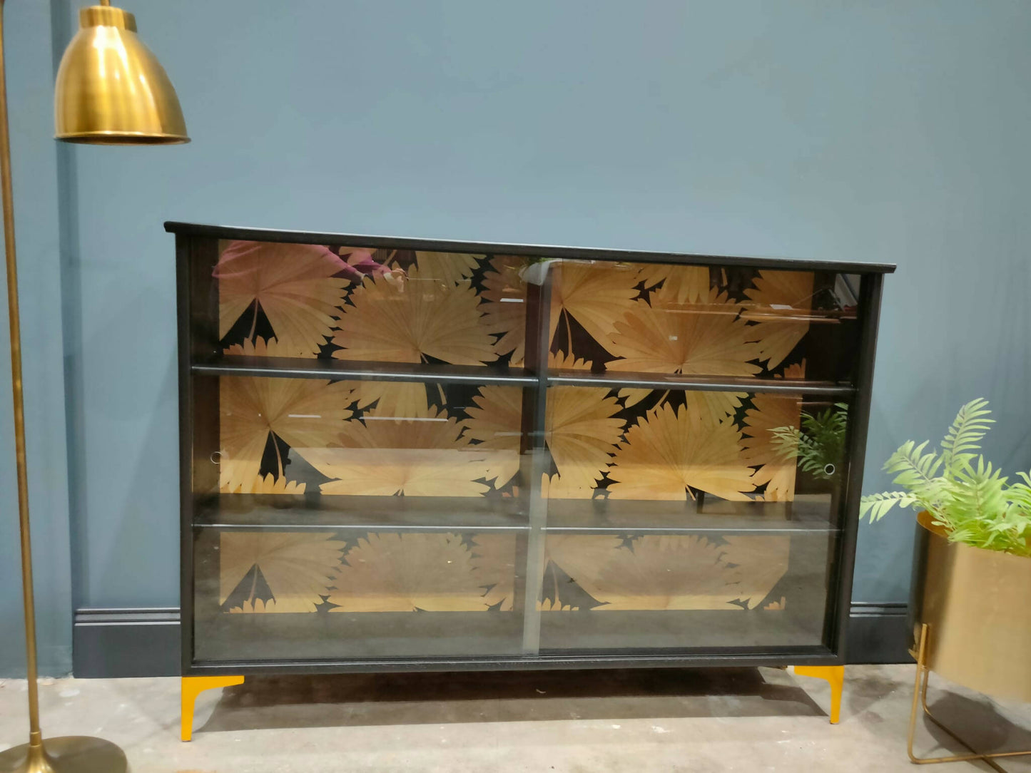 Mid Century Glass Fronted Bookcase/Cabinet