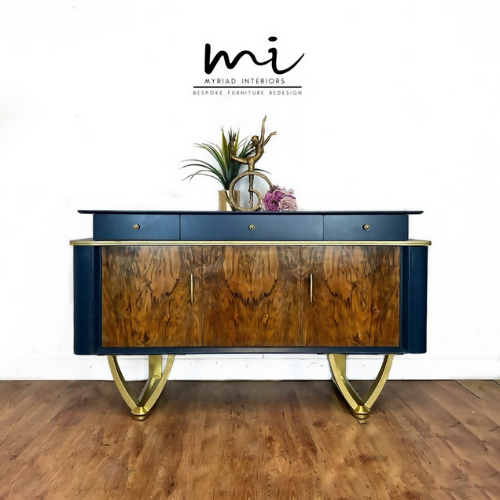 Refurbished vintage Beautility sideboard, drink cabinet, cocktail credenza, upcycled mid century buffet, dresser - SOLD commissions available