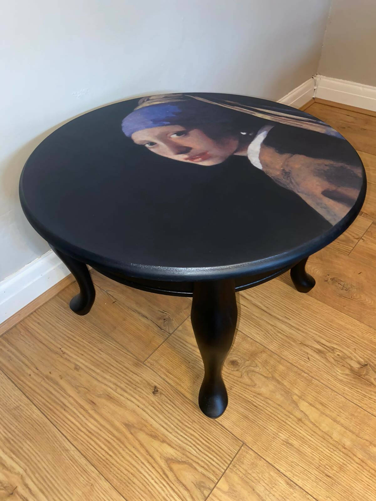 Upcycled round coffee table