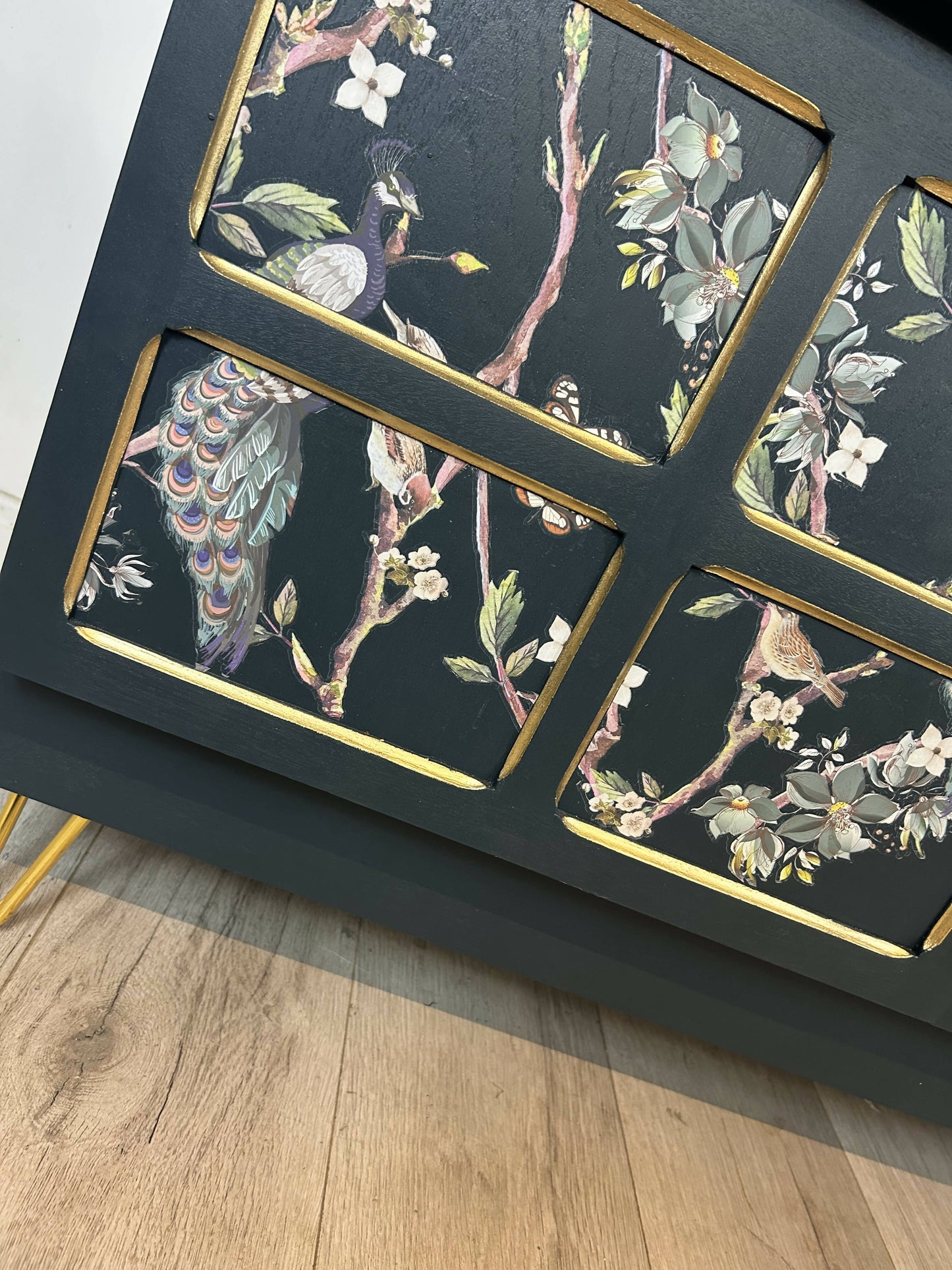 Nathan Teal and Gold Sideboard / Drinks Cabinet