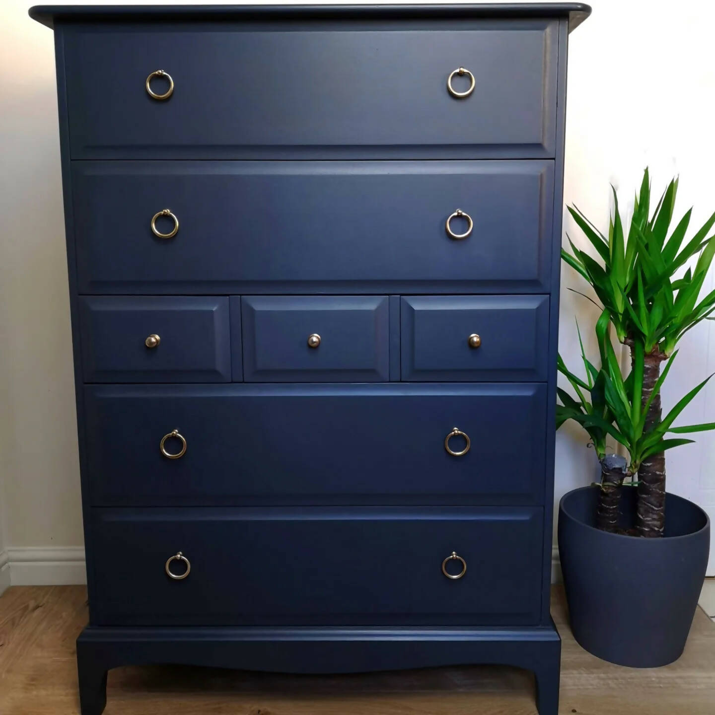 Midnight Blue with Stag brass handles.