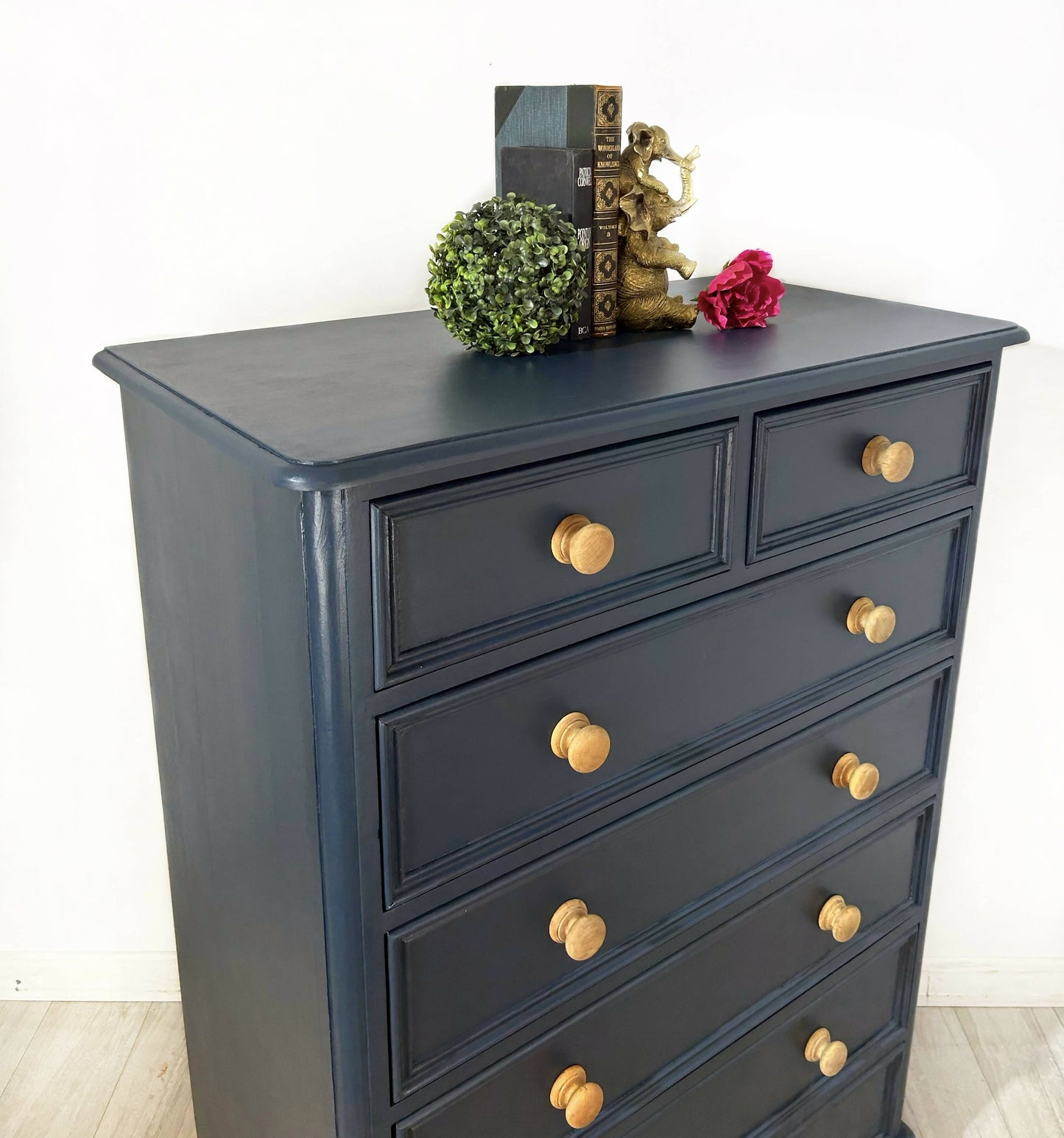 Blue Rustic Pine Chest of Drawers