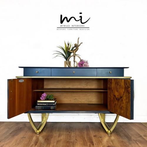 Refurbished vintage Beautility sideboard, drink cabinet, cocktail credenza, upcycled mid century buffet, dresser - SOLD commissions available